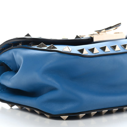 Valentino Garavani Vitello Mini Rockstud Flap Saddle Crossbody Bag Light Sapphire 7 of 10