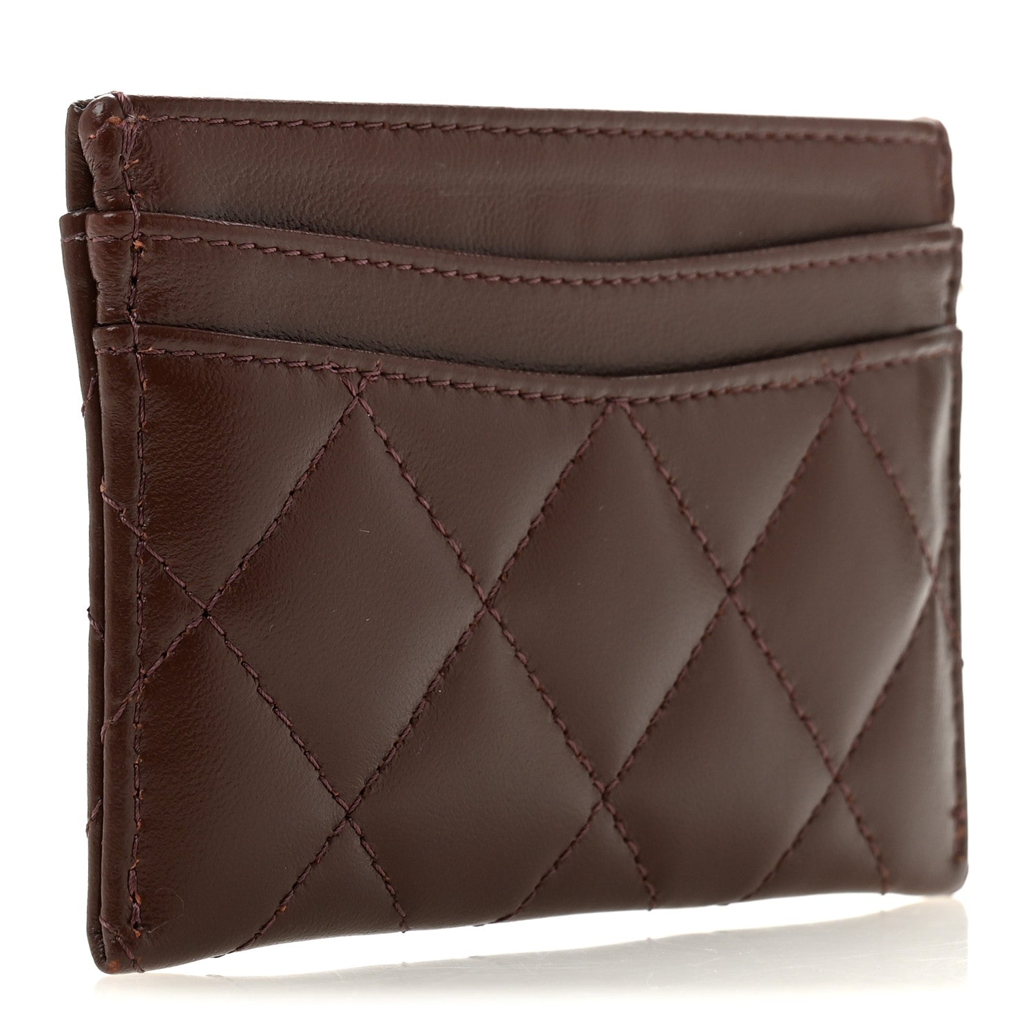 Chanel Lambskin Quilted Card Holder Dark Brown 3 of 8