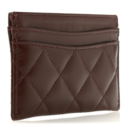 Chanel Lambskin Quilted Card Holder Dark Brown 3 of 8