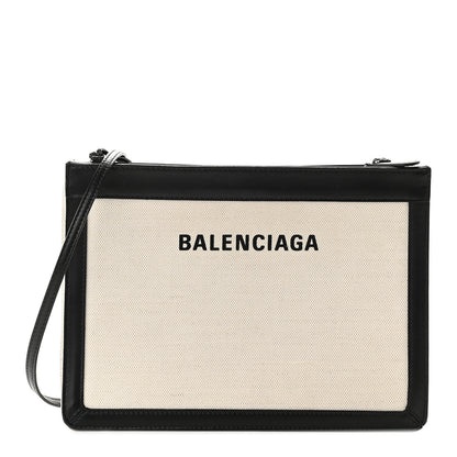 Balenciaga Cotton Canvas Pochette Crossbody Bag Black 1 of 13