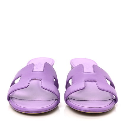 Hermes Calfskin Oasis Sandals 38 Violet 2 of 9