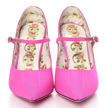 Gucci Moire Fabric Virginia Mary Jane Pumps 35 Amulet 2 of 9