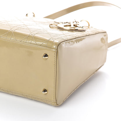 Christian Dior Patent Cannage Medium Lady Dior Beige 9 of 12