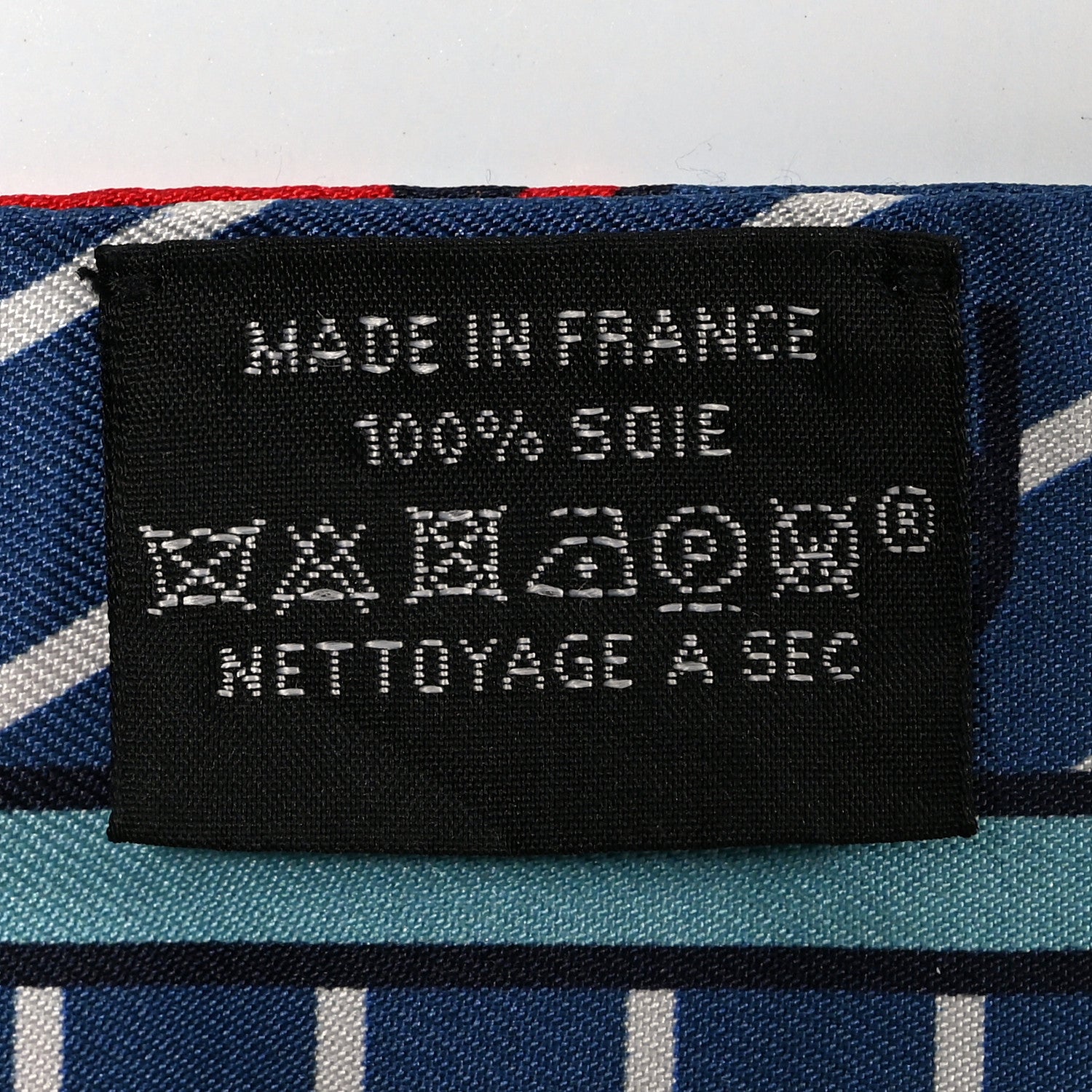 Hermes Silk Quadrige Twilly Rouge Bleu Blanc 4 of 5