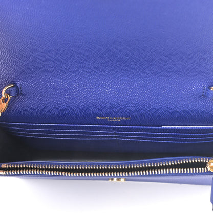 Saint Laurent Grain De Poudre Classic Monogram Kate Tassel Chain Wallet Saphir Bleu 4 of 4
