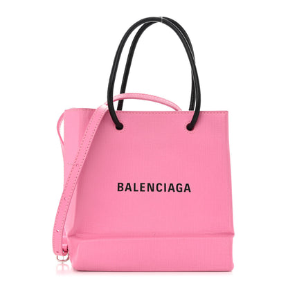 Balenciaga Squared Calfskin Logo Shopping Tote XXS Baby Pink 1 of 9