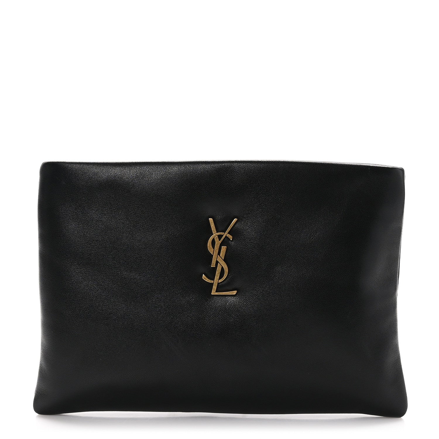 Saint Laurent Lambskin Small Calypso Pouch Black 1 of 10
