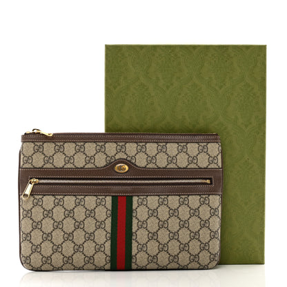 Gucci GG Supreme Monogram Large Ophidia Pouch Clutch Brown 8 of 8