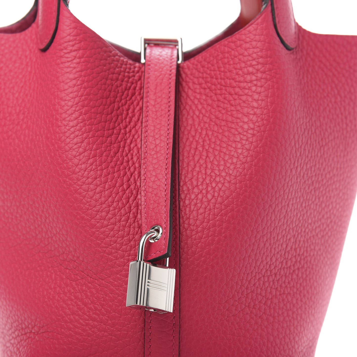 Taurillon Clemence Swift Eclat Picotin Lock 18 PM Rose Mexico Rouge De Coeur