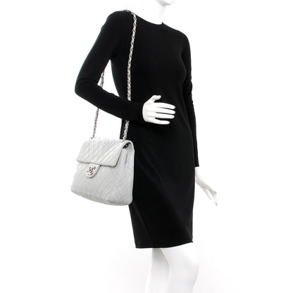 Chanel Caviar Quilted Maxi Single Flap Light Grey 2 of 12