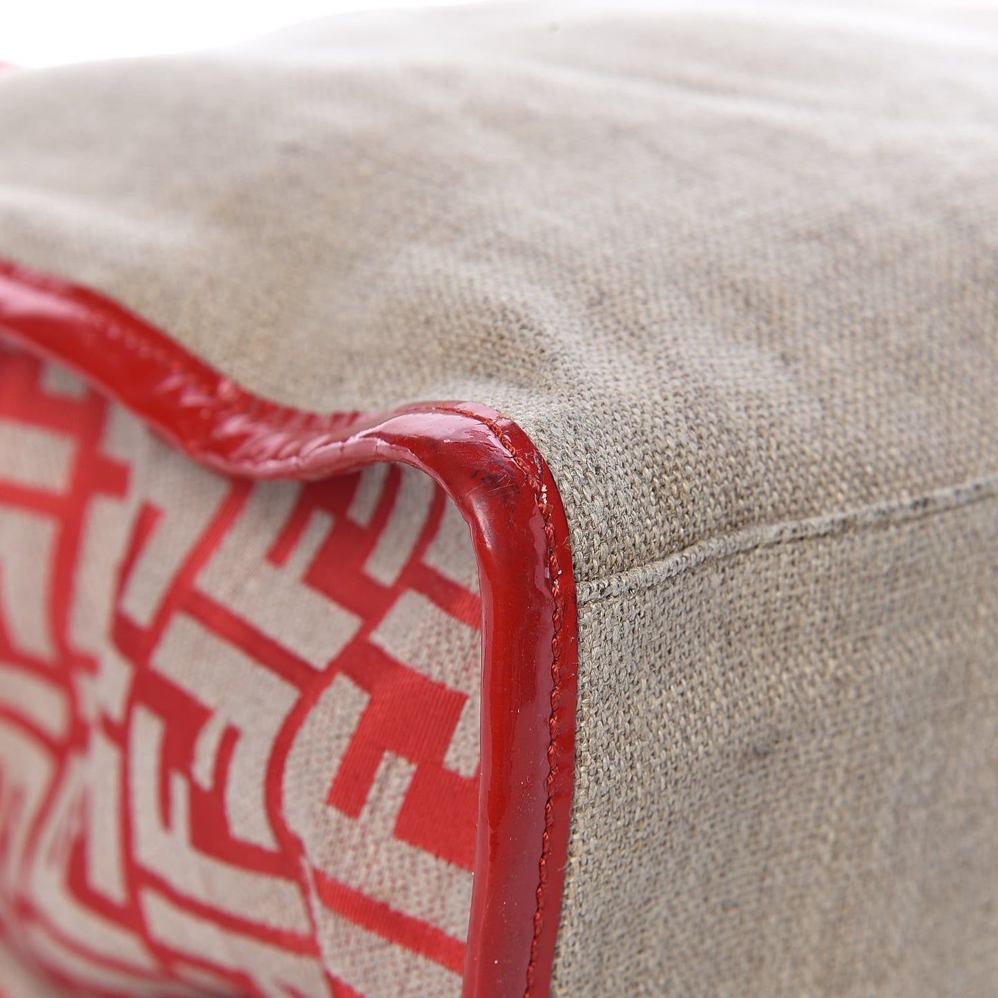 Linen Patent FF Shopping Tote Fragola