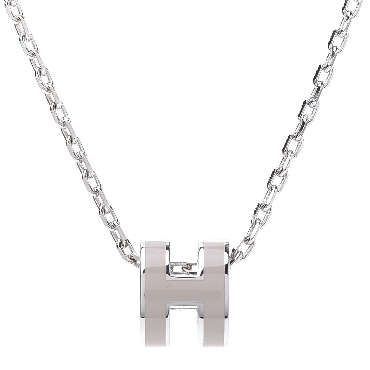 Hermes Palladium Mini Pop H Pendant Necklace Marron Glace 4 of 7