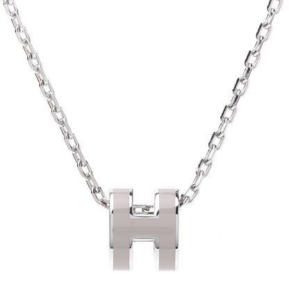 Hermes Palladium Mini Pop H Pendant Necklace Marron Glace 4 of 7