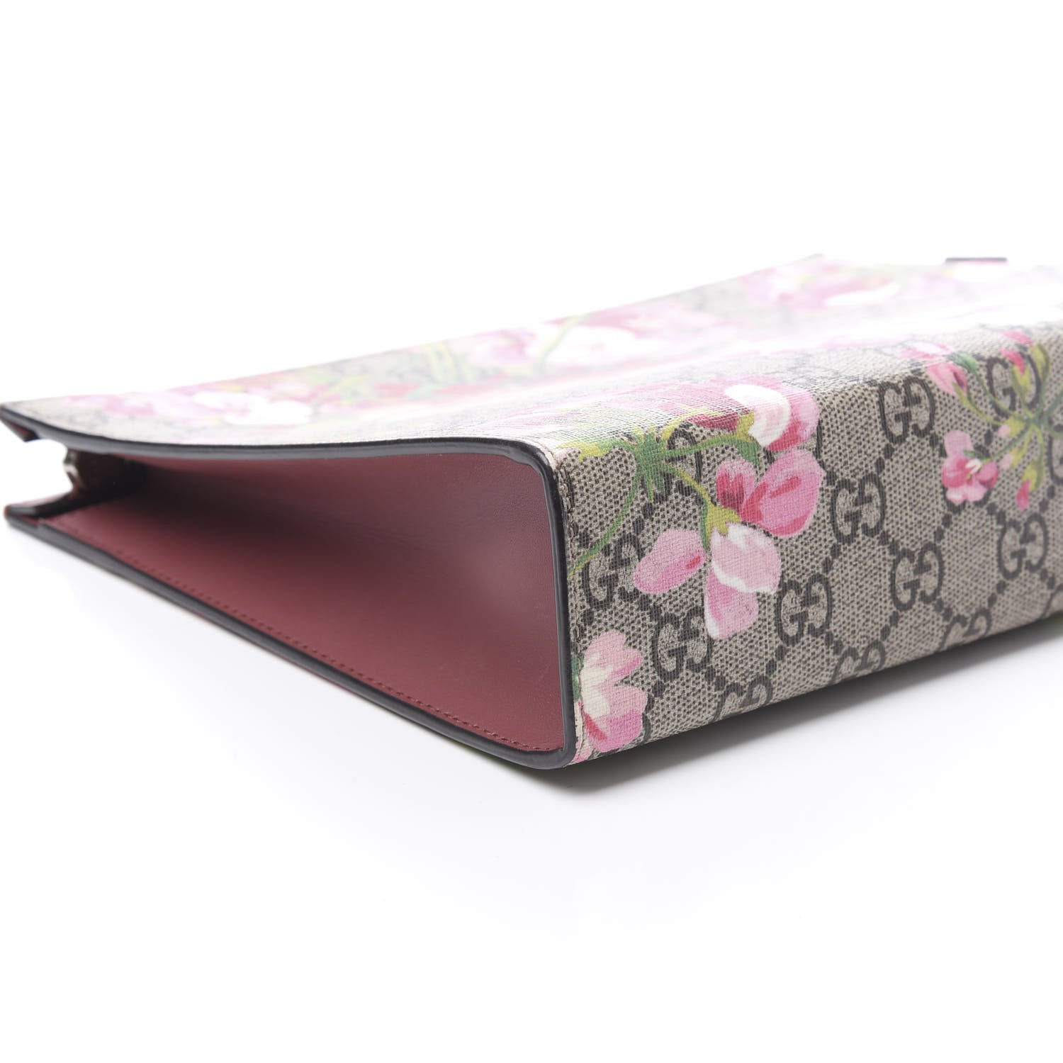 Gucci GG Supreme Monogram Blooms Large Cosmetic Case Beige Multicolor Dry Rose 7 of 8
