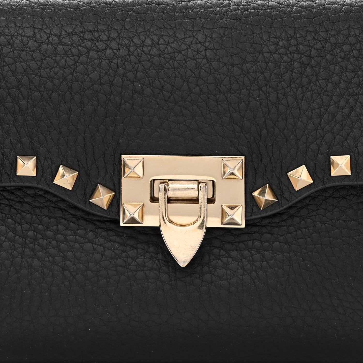 Valentino Garavani Pebbled Calfskin Medium Rockstud Flip Lock Crossbody Bag Black 7 of 13