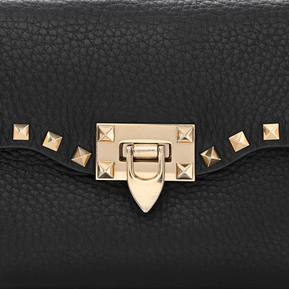 Valentino Garavani Pebbled Calfskin Medium Rockstud Flip Lock Crossbody Bag Black 7 of 13