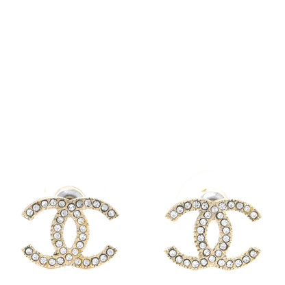 Chanel Crystal CC Earrings Gold 1 of 6