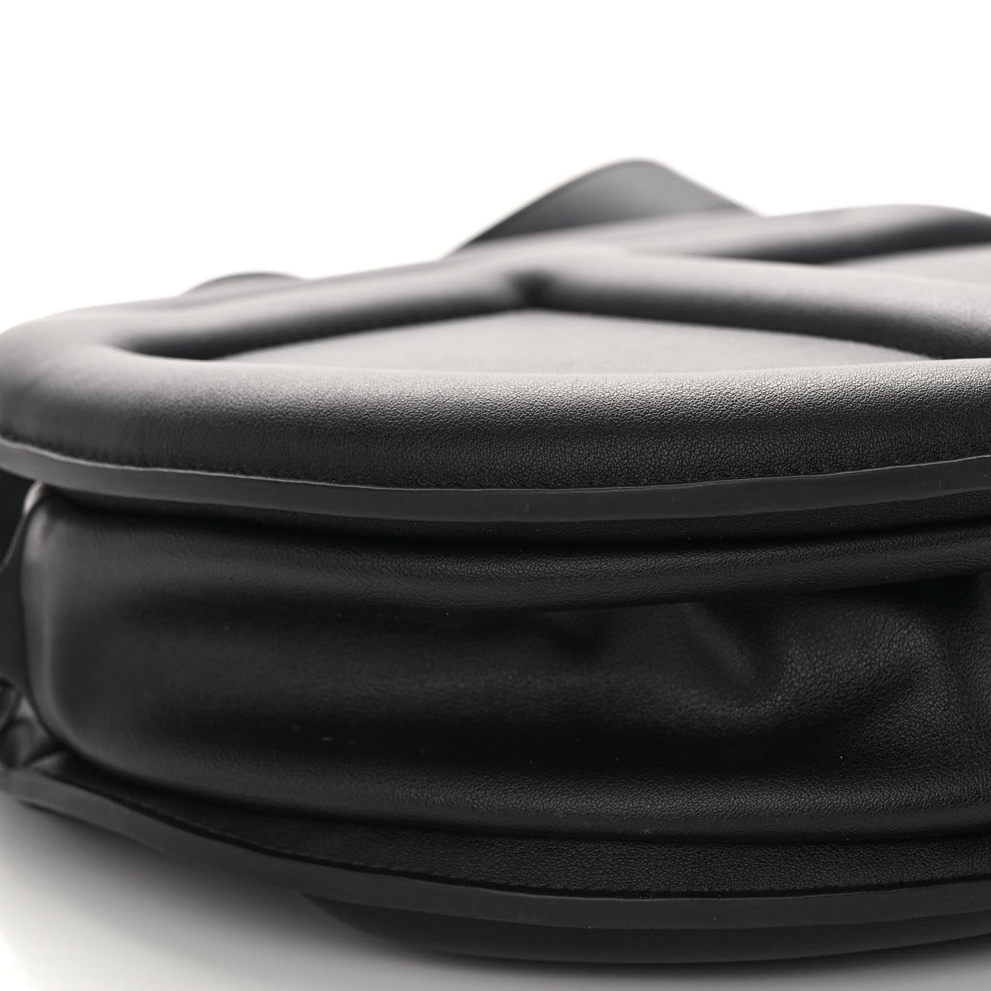 Vegan Leather Round Circle Bag Black