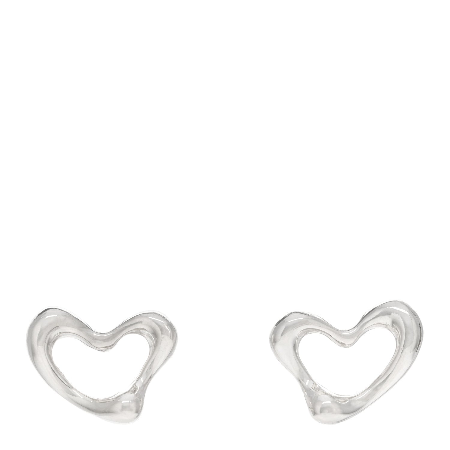 Tiffany Sterling Silver Elsa Peretti Open Heart Clip-On Earrings 1 of 3