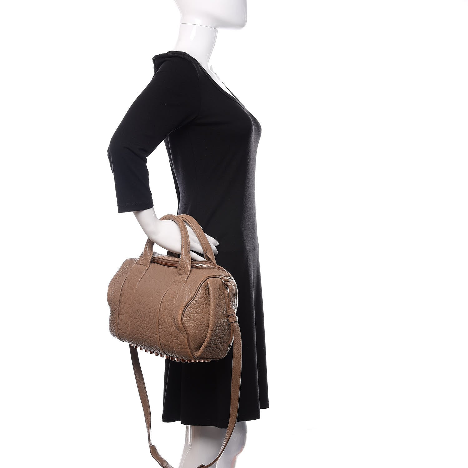 Alexander Wang Pebbled Lambskin Rockie Latte Rose Gold Hardware 3 of 13