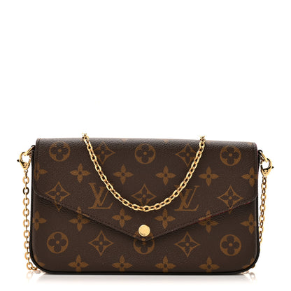 Louis Vuitton Monogram Pochette Felicie Chain Wallet Fuchsia 1 of 13