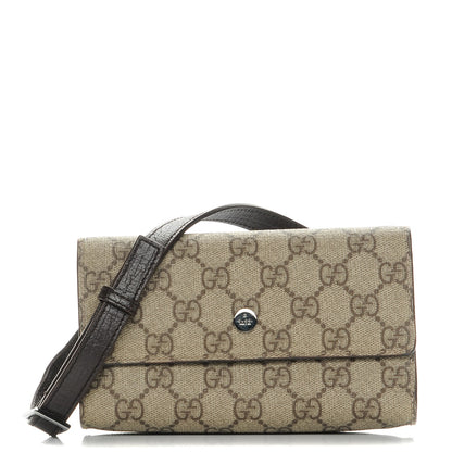 Gucci GG Plus Monogram Belt Pouch Dark Brown 1 of 7