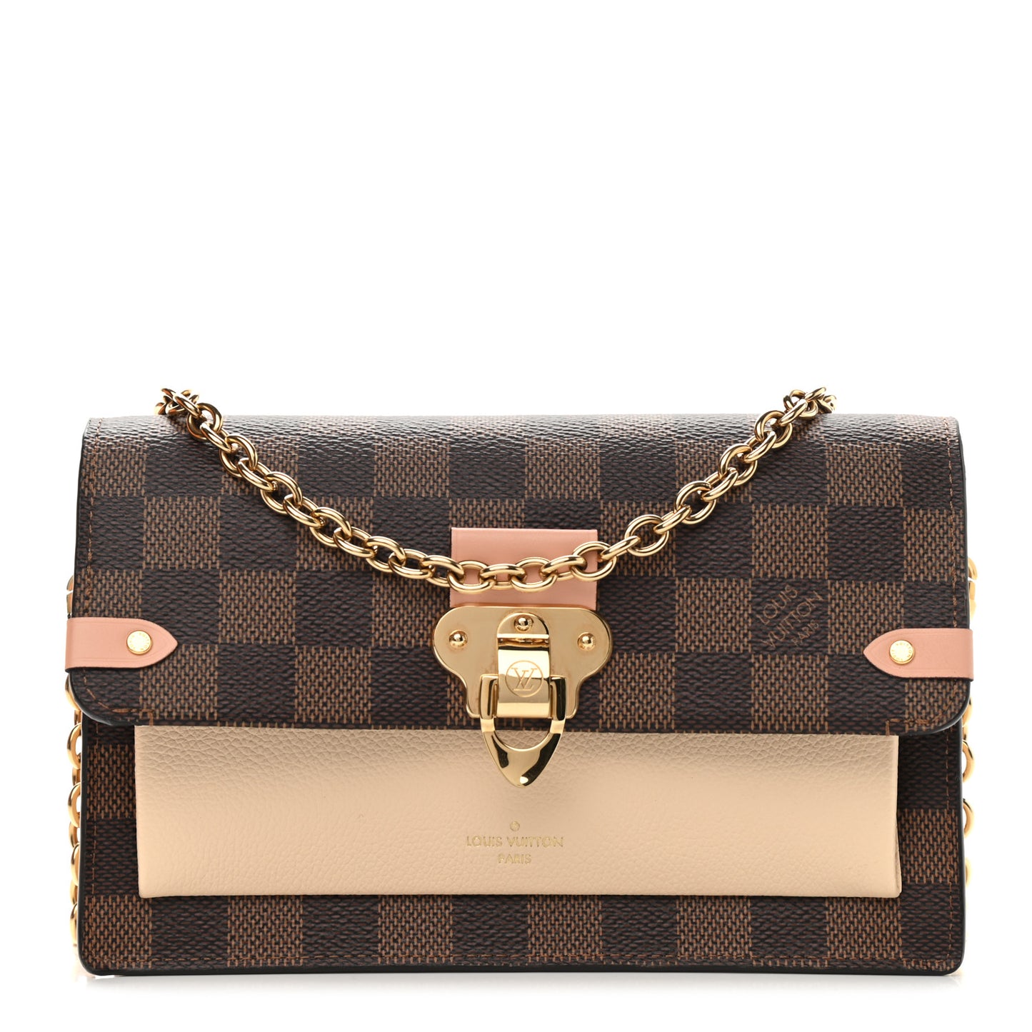 Damier Ebene Vavin Chain Wallet Creme