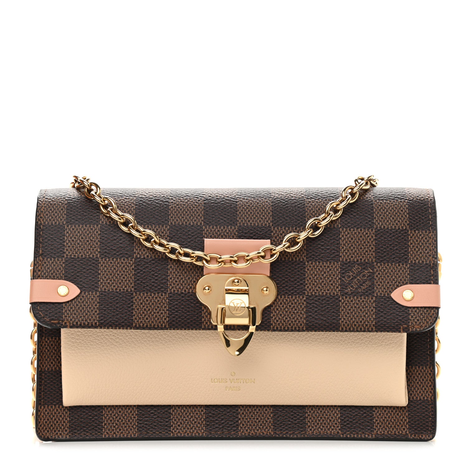Louis Vuitton Damier Ebene Vavin Chain Wallet Creme 1 of 11