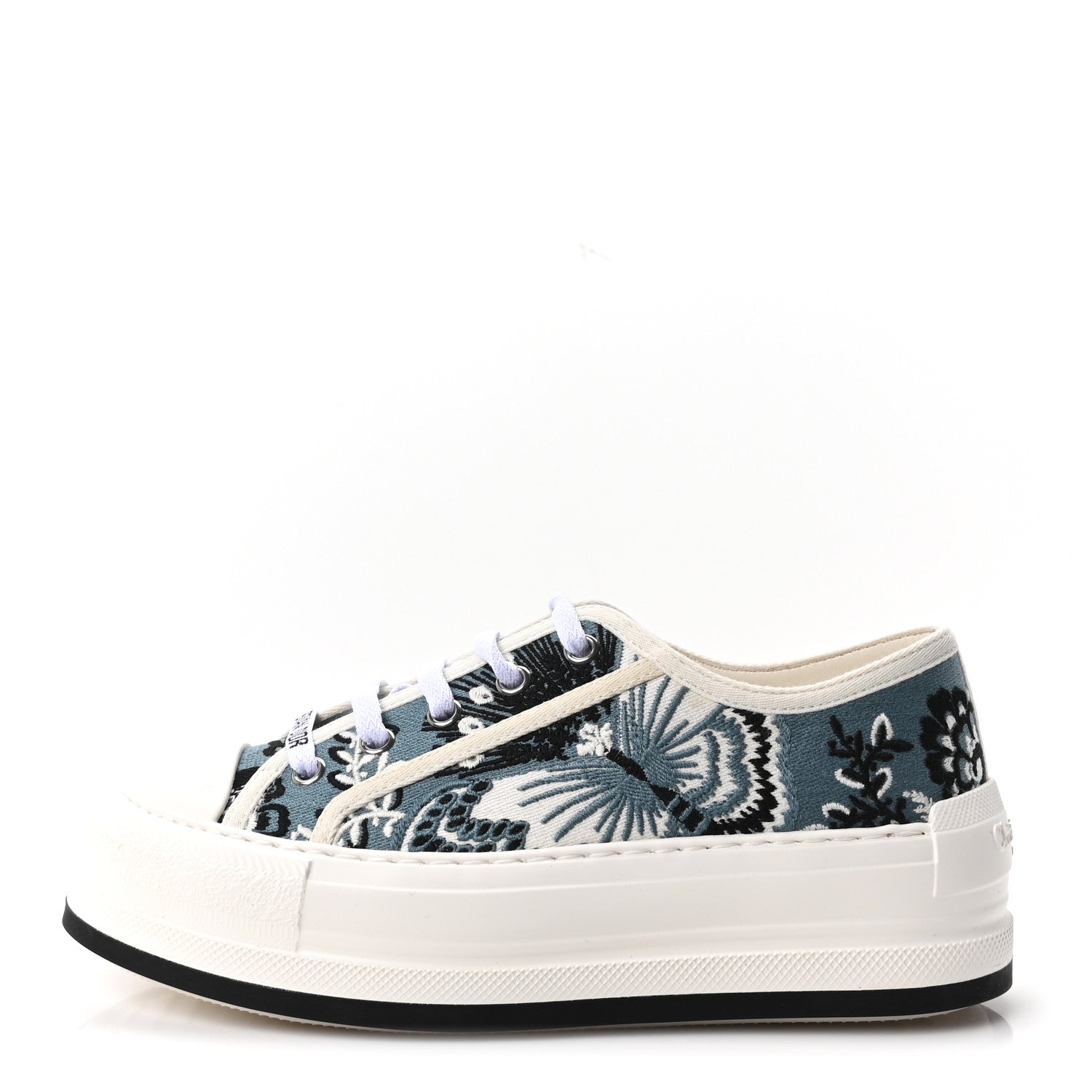Christian Dior Cotton Butterfly Bandana Embroidered Walk'N'Dior Low Top Sneakers 35.5 Deep Blue 1 of 10