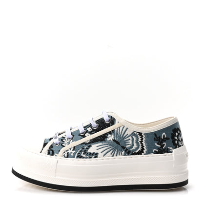Christian Dior Cotton Butterfly Bandana Embroidered Walk'N'Dior Low Top Sneakers 35.5 Deep Blue 1 of 10