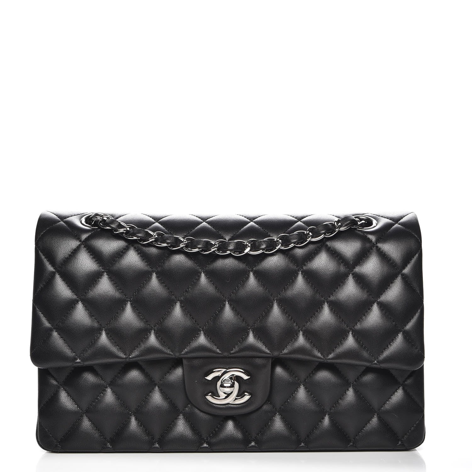 Chanel Lambskin Quilted Medium Double Flap Black 1 of 8