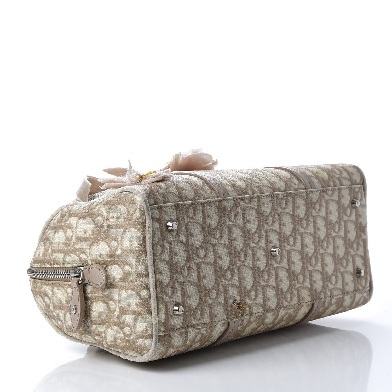 Christian Dior Cotton Monogram Trotter Romantique Boston Bag Rose 4 of 10