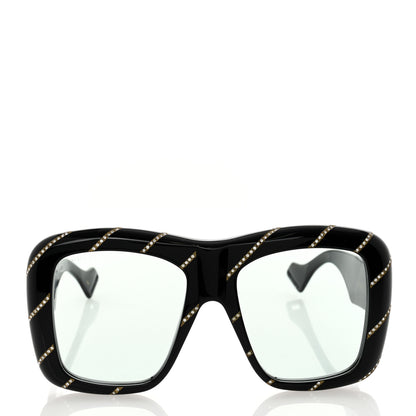 Gucci Acetate Crystal Striped Square Frame Sunglasses GG0498S Black 2 of 9
