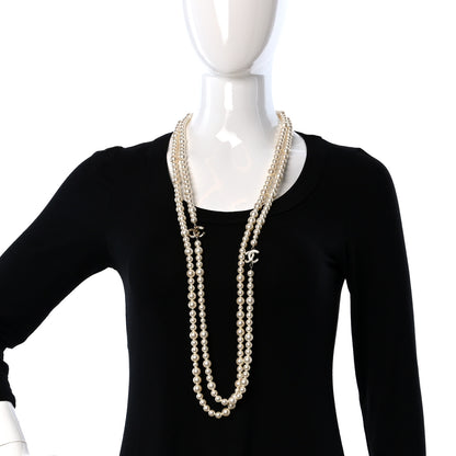 Chanel Graduated Pearl CC Long Necklace Gold 2 of 4