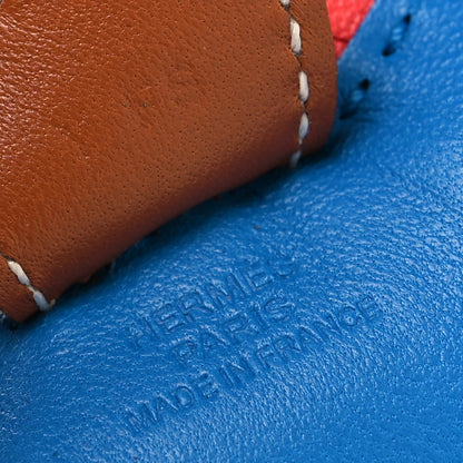 Hermes Milo Lambskin Grigri Rodeo Horse Bag Charm PM Blue Zanzibar Rose Texas Gold 3 of 4
