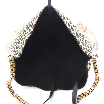 Saint Laurent Pony Effect Calfskin Giraffe Print Small Suzanne Hobo Natural 6 of 9