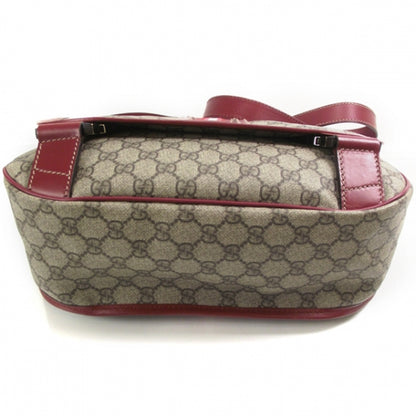 Gucci GG Plus Monogram Medium Double Buckle Flap Messenger Bag Beige Red 4 of 11