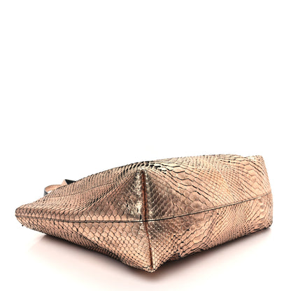 Tom Ford Metallic Snakeskin Small T Tote Gold 4 of 11