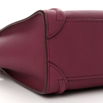 Celine Drummed Calfskin Nano Luggage Plum 9 of 12
