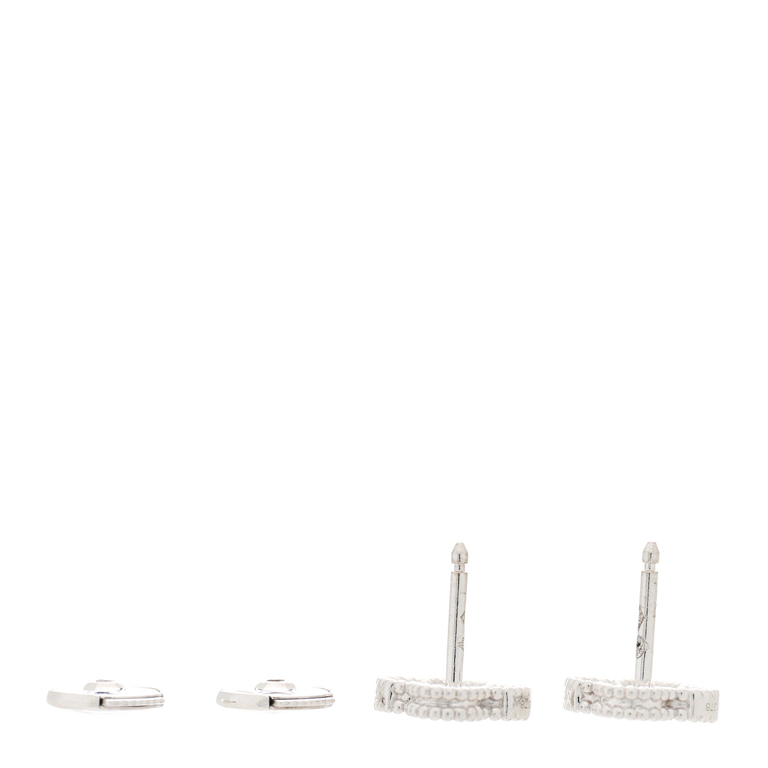 Van Cleef & Arpels 18K White Gold Diamond Sweet Alhambra Earrings 3 of 6