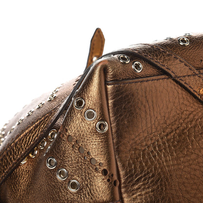 Burberry Metallic Calfskin Perforated Grommet Medium Salisbury Tote Bronze 10 of 11