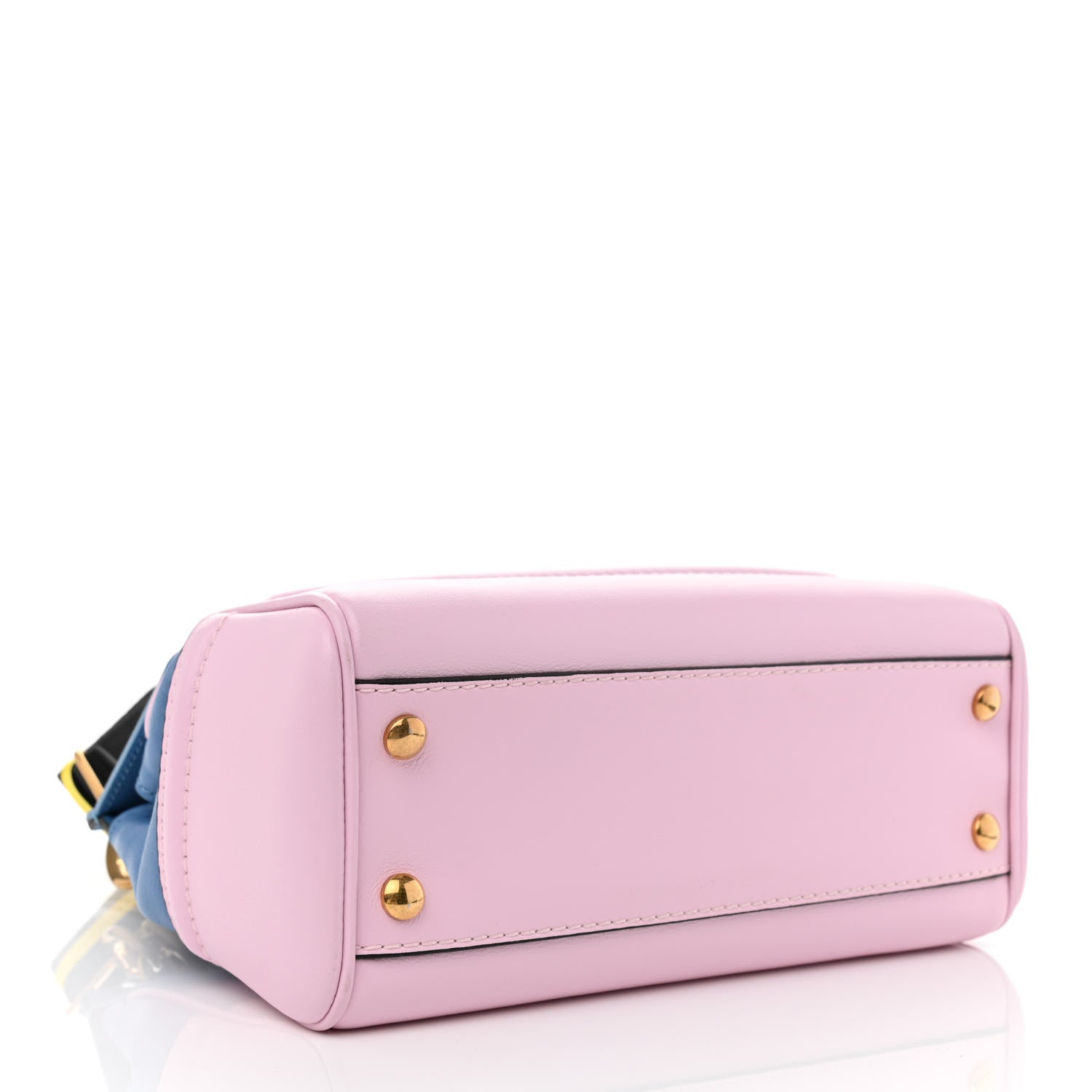Versace Calfskin Medium Palazzo Empire Bag Blue Pink Yellow 4 of 9