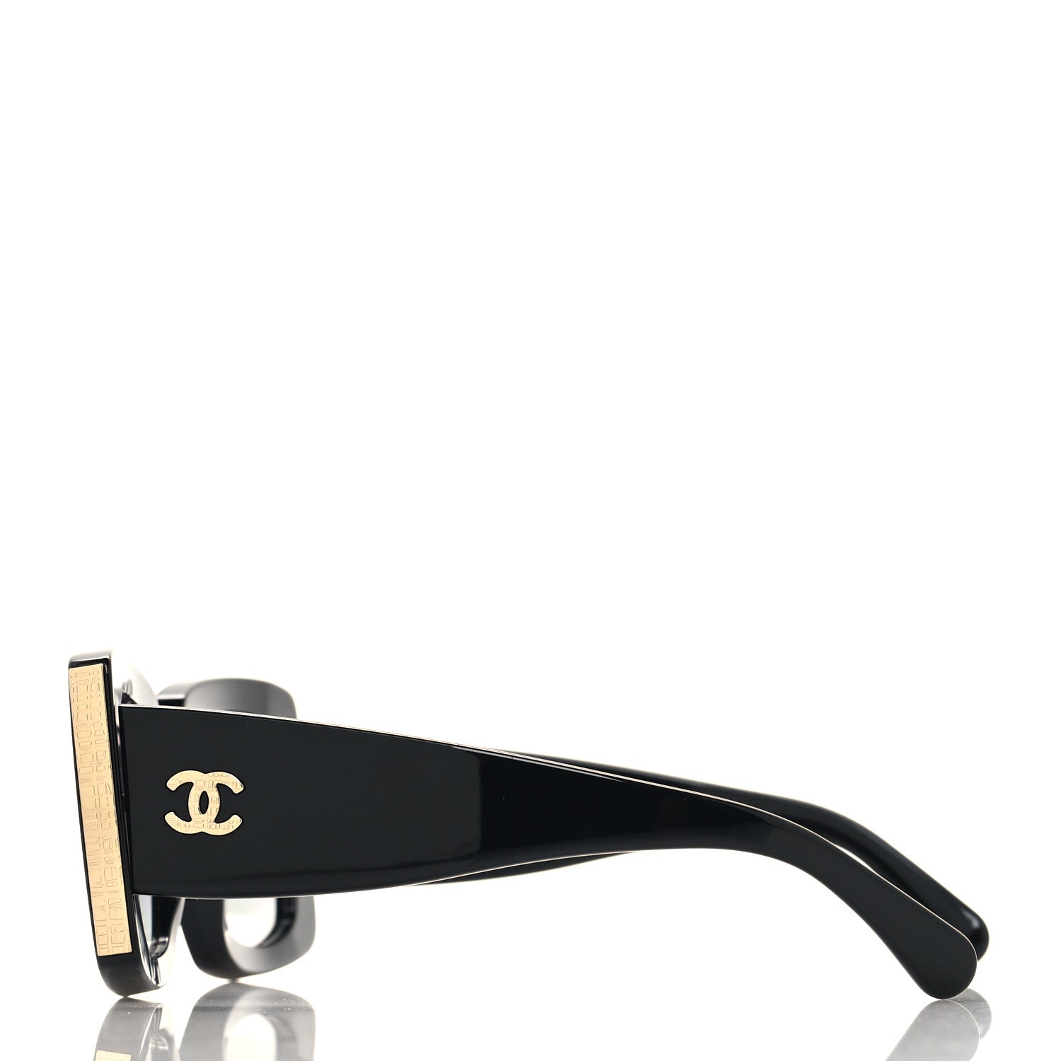Chanel Acetate Rectangle Sunglasses 5435 Black 3 of 8