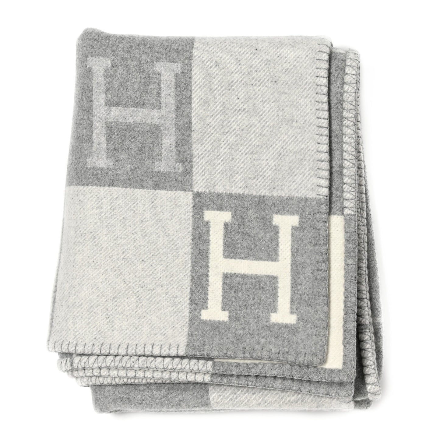 Wool Cashmere Avalon III Blanket Ecru Gris Clair