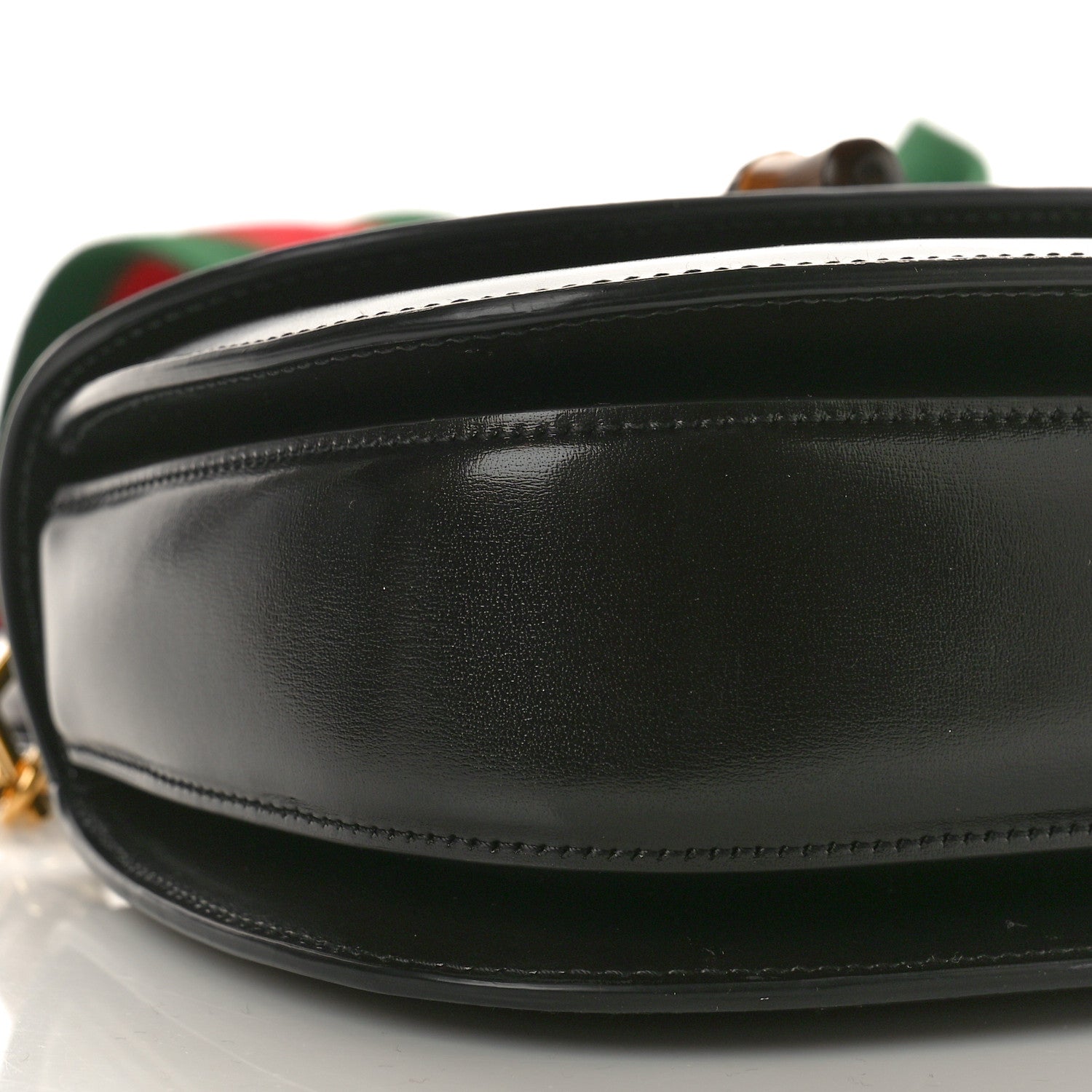 Gucci Boarded Dyana Lux Calfskin Web Small Bamboo 1947 Top Handle Bag Black 10 of 12