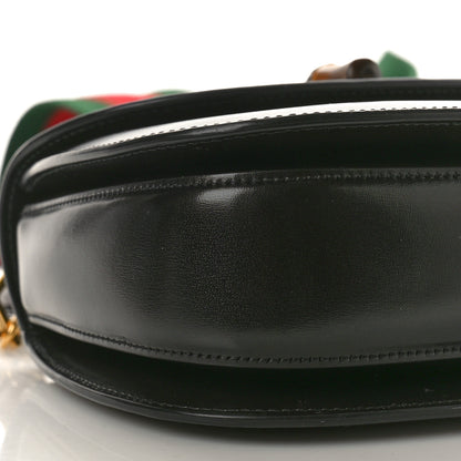Gucci Boarded Dyana Lux Calfskin Web Small Bamboo 1947 Top Handle Bag Black 10 of 12