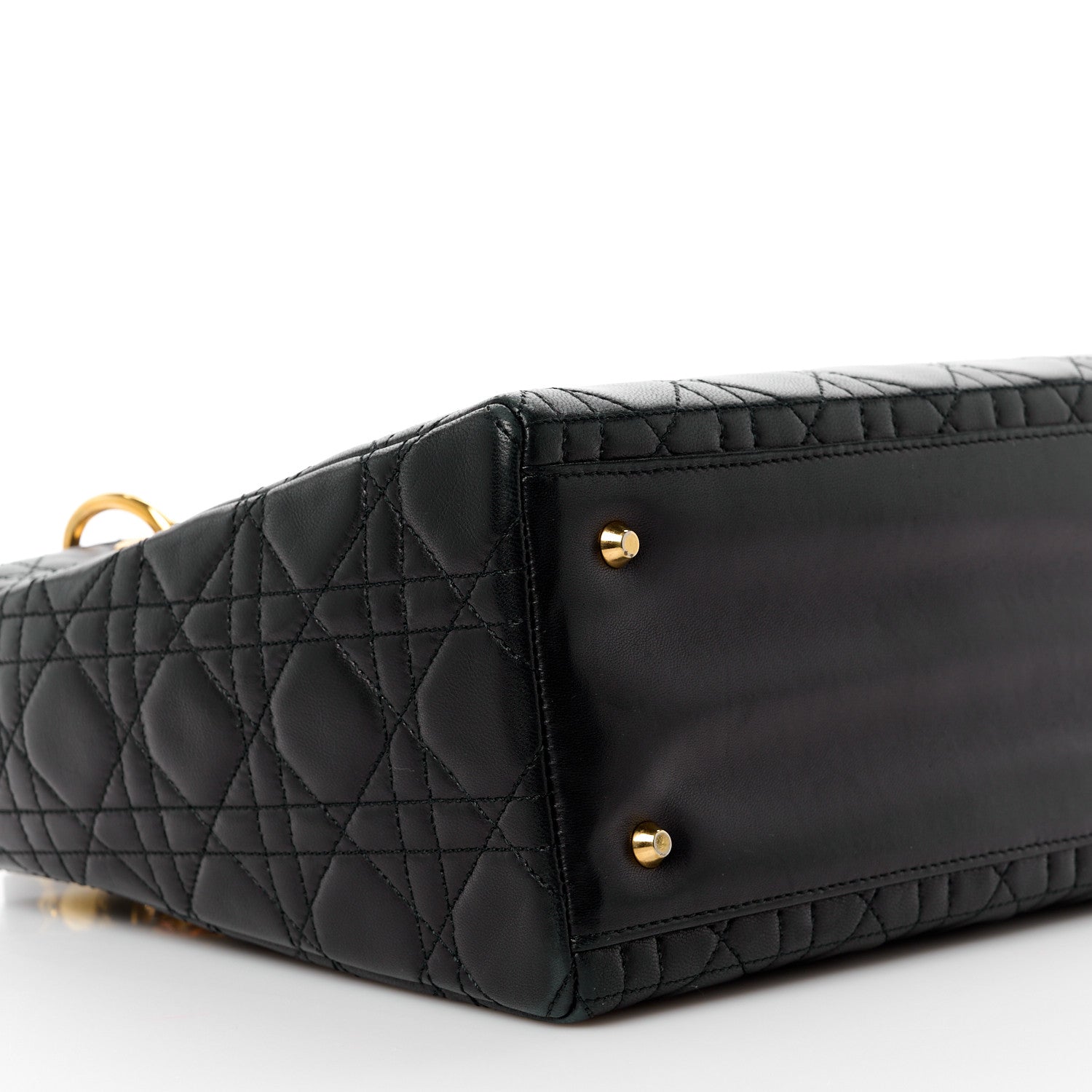 Christian Dior Lambskin Cannage Medium Lady Dior Black 10 of 14