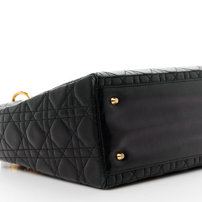 Christian Dior Lambskin Cannage Medium Lady Dior Black 10 of 14