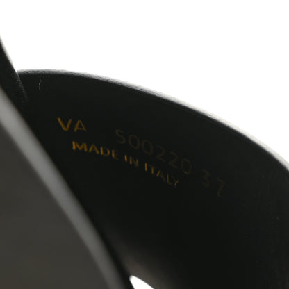 Saint Laurent Calfskin Monogram Jimmy Joan Slide Sandals 37 Black 6 of 8