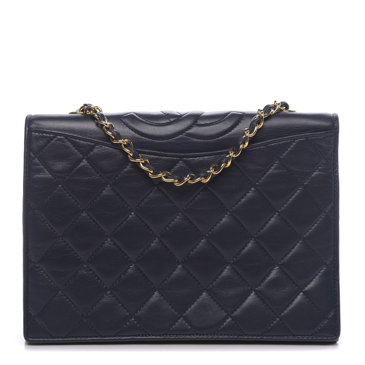 Chanel Lambskin Quilted Small CC Single Flap Bag Navy 1 of 13
